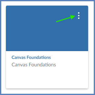 On the Canvas Dashboard, click on the three-dot kebab icon on a course card, and select the "Move" tab.  Then, choose an option to move a course card to a new location.