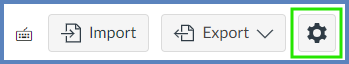 Select the "Settings" (cog wheel) icon at the top right corner of the Canvas Gradebook.