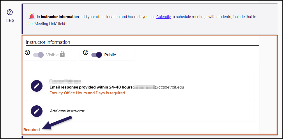 Some components of Simple Syllabus cannot be edited by instructors.  Other components such as "Instructor Information" can be edited by instructors.