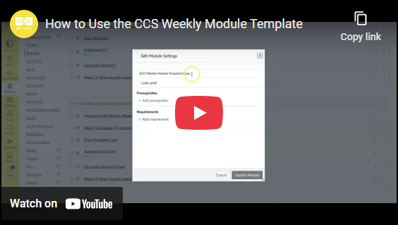 Example of what a YouTube video looks like prior to being migrated to Canvas Studio.