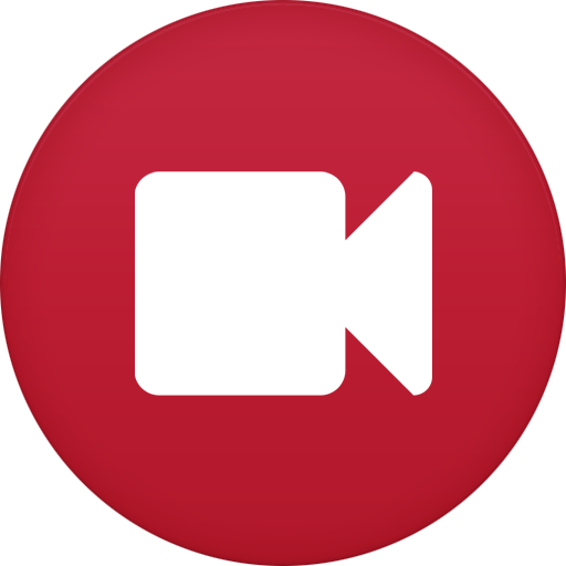 Icon featuring a white camera centered inside a red recording circle, representing the Recording Studio.