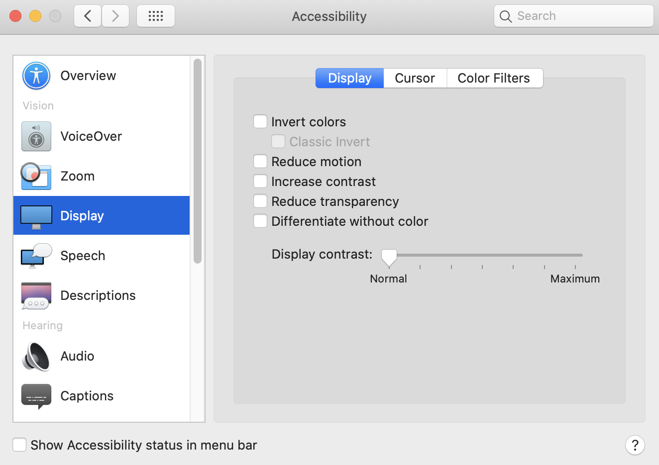 system preferences - accessibility