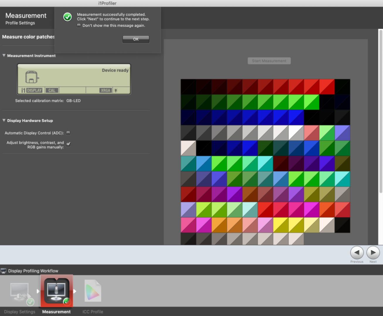 i1profiler - final measurement comparison