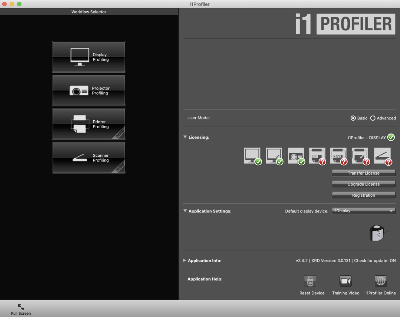 i1profiler - main page